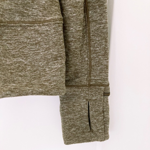 Lululemon Rush Hour Half-Zip Pullover in Heathered Olive Green - 8 - Picture 3 of 5
